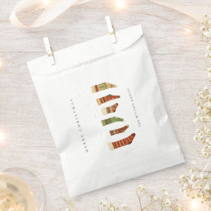 CORPORATE ELEGANT RED GREEN CHRISTMAS STOCKINGS FAVOUR BAG