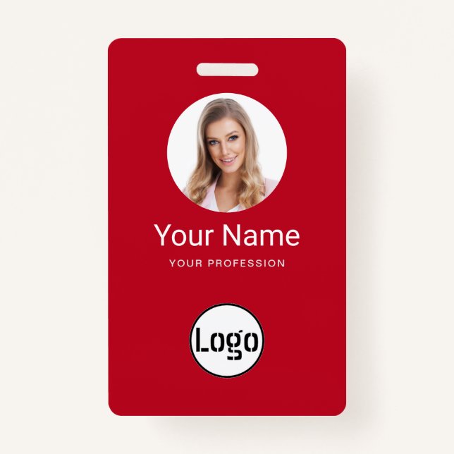 Corporate Employee - Logo,Photo,Barcode Badge (Front)