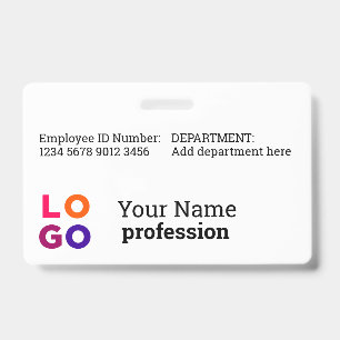 Corporate Employee Name, Title, Bar Code, Logo Badge