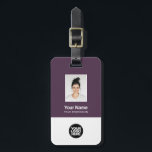 Corporate Employee Photo, Bar Code, Logo, Name Luggage Tag<br><div class="desc">Easily personalize this Custom Employee Name Luggage Tag with Photo, Scan Bar Code and business logo. A simple business design in grimace purple colours fully customizable in front and back sizes, sans-serif basic and modern fonts and a professional and clear look. Perfect as Employee Business Travel Gadgets, Travel Accessories for...</div>