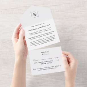 Corporate Event   Grey Modern Minimalist Logo RSVP All In One Invitation