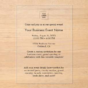 Corporate Event   Minimalist Professional Business Acrylic Invitations