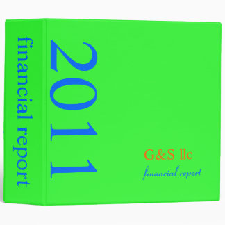 Corporate Financial Report, plain/DIY neon green Binder