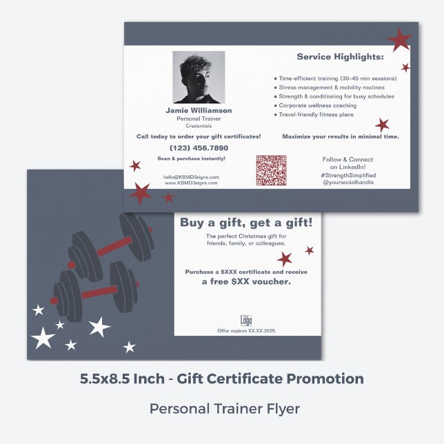 Corporate Fitness Christmas Gift Certificate Promo Flyer (Creator Uploaded)