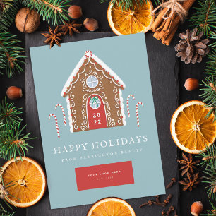 Corporate Gingerbread Cottage Realty Holiday Card