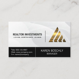 Corporate Gold Metallic Logo   Commercial Finance  Business Card
