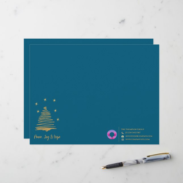 Corporate Gold Stars Peace Joy Hope Company Logo Letterhead (Front/Back In Situ)