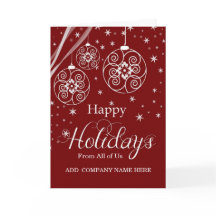 Corporate Happy Holidays - From All Of Us - Red