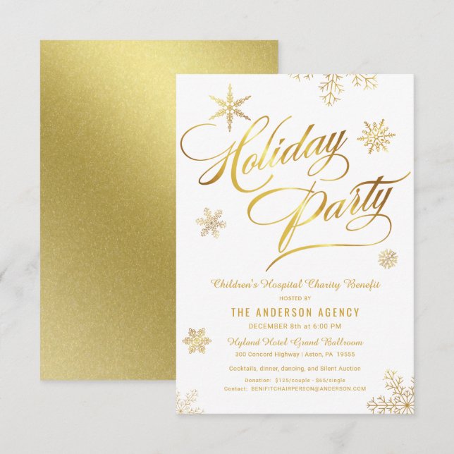 Corporate Holiday Charity Benefit Fundraiser Invitation (Front/Back)