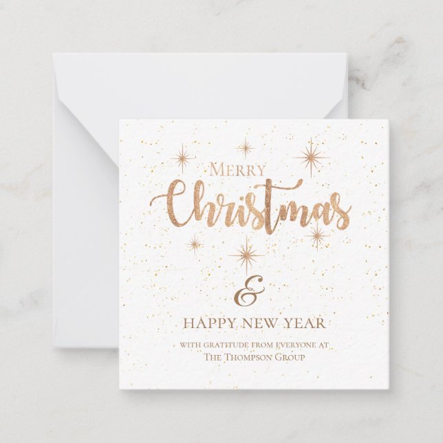 Corporate Holiday Merry Christmas Happy New Year Card (Front)
