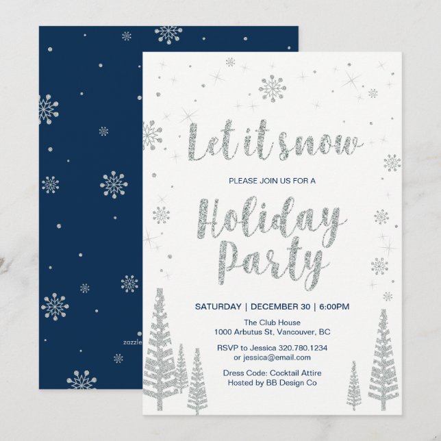 Corporate Holiday Party Invitation Card (Front/Back)
