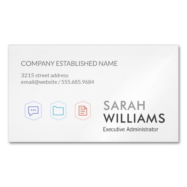 Corporate Icons Magnetic Business Card (Front)