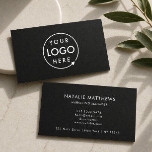 Corporate Logo   Black Minimalist Professional Business Card