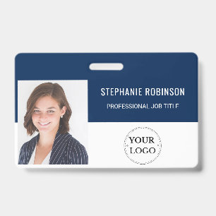Corporate Logo, Employee Photo, Name, Bar Code Badge