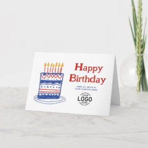 Corporate Logo Fun Simple Cake Business Birthday Card
