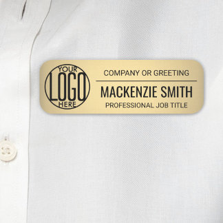 Corporate Logo Gold Colour Printed Plastic Employe Name Tag