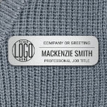 Corporate Logo Grey Colour Printed Plastic Employe Name Tag<br><div class="desc">**Please note that the background is printed to look metallic, but the product is not made of metal and is not engraved.** Represent your business in style by supplying staff with modern and professional custom logo rectangular plastic name tags, available with your choice of pin or magnetic backing. Fonts, colours...</div>