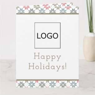 Corporate Logo Holiday Poinsettia, Elegant Festive Card