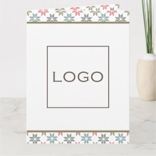 Corporate Logo Holiday Poinsettia, Elegant Modern Card