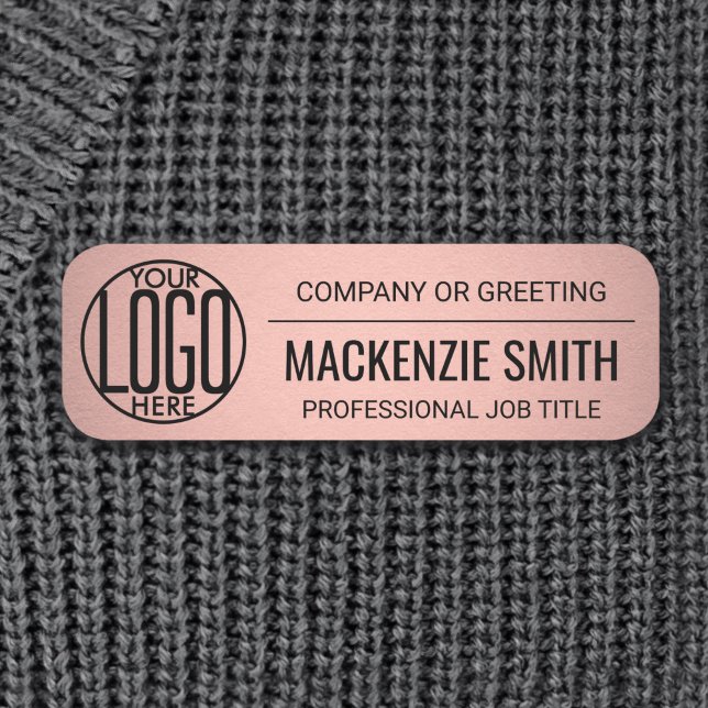 Corporate Logo Pink Colour Printed Plastic Employe Name Tag (Creator Uploaded)
