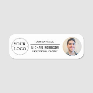 Corporate Logo Professional Employee Photo Name Tag