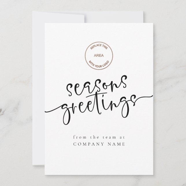 Corporate Logo QR Code Any Colour Seasons Greeting Holiday Card (Front)