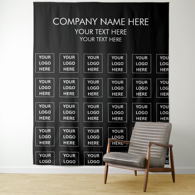 Corporate Logo Step Repeat Event Backdrop Tapestry (In Situ)