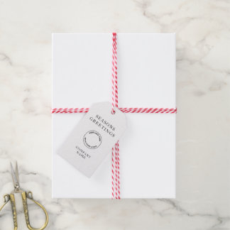Corporate Logo Text Christmas Seasons Greetings Gift Tags