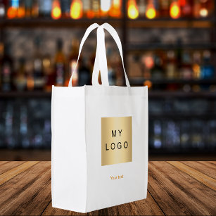 Corporate logo text  reusable grocery bag