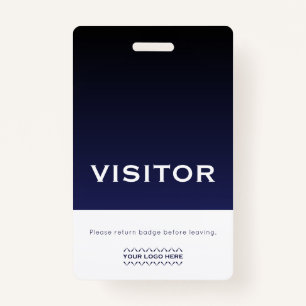 Corporate Logo Visitor Badge Navy Blue