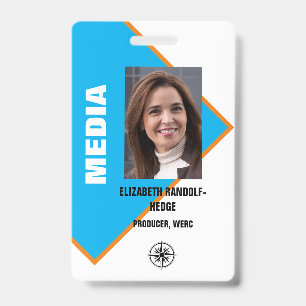 CORPORATE MEDIA PHOTO I.D. EVENT PRESS PASS BADGE
