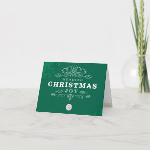 CORPORATE MESSAGE sending christmas joy logo green Holiday Card