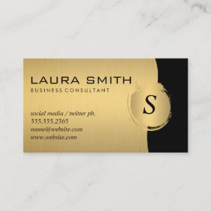 Corporate / Metallic Silver / Gold Monogram Business Card