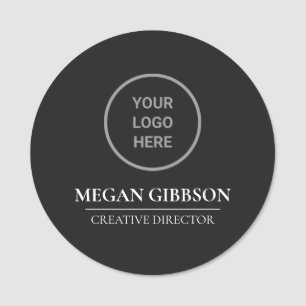 Corporate Name Custom Logo Black Magnetic Employee Tag