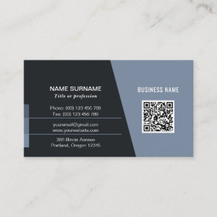 Corporate or personal business card with QR code