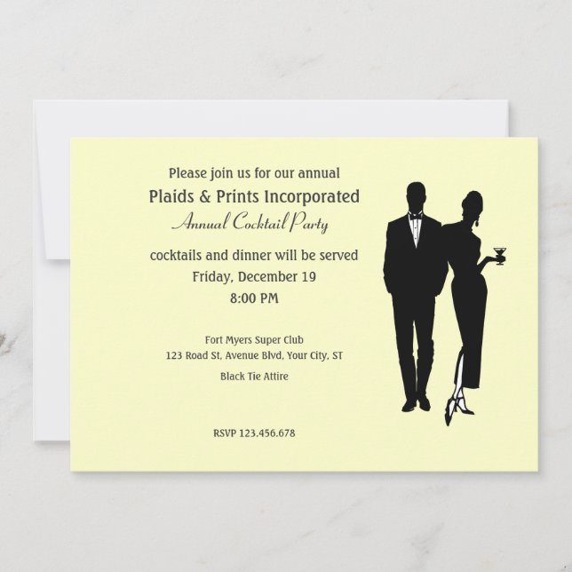 Corporate Party Black Tie Invitation (Front)