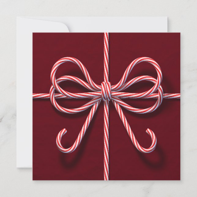 Corporate Party Invitation with Candy Cane Bow (Front)