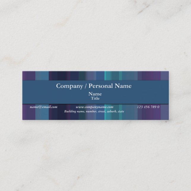 Corporate & personal - trendy company branding mini business card (Front)