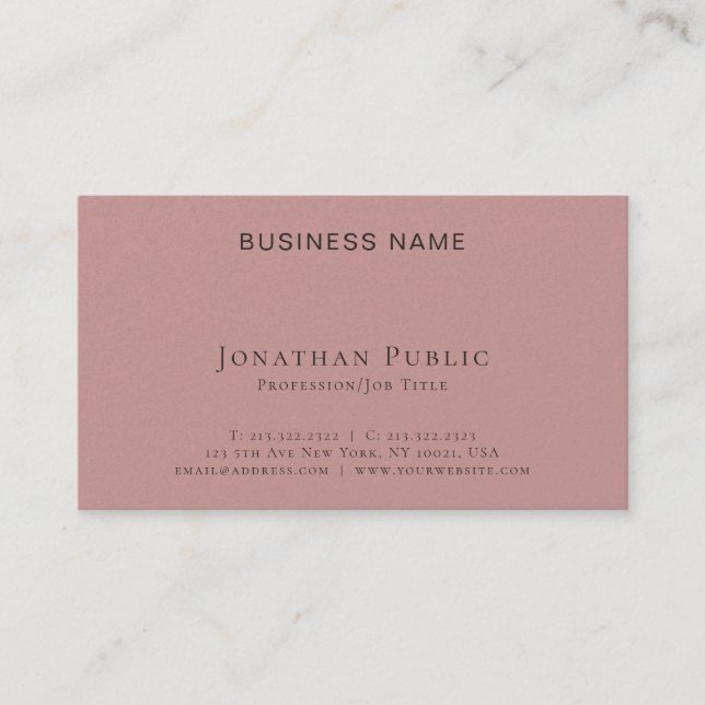 Corporate Plain Professional Modern Elegant Luxury Business Card (Front)