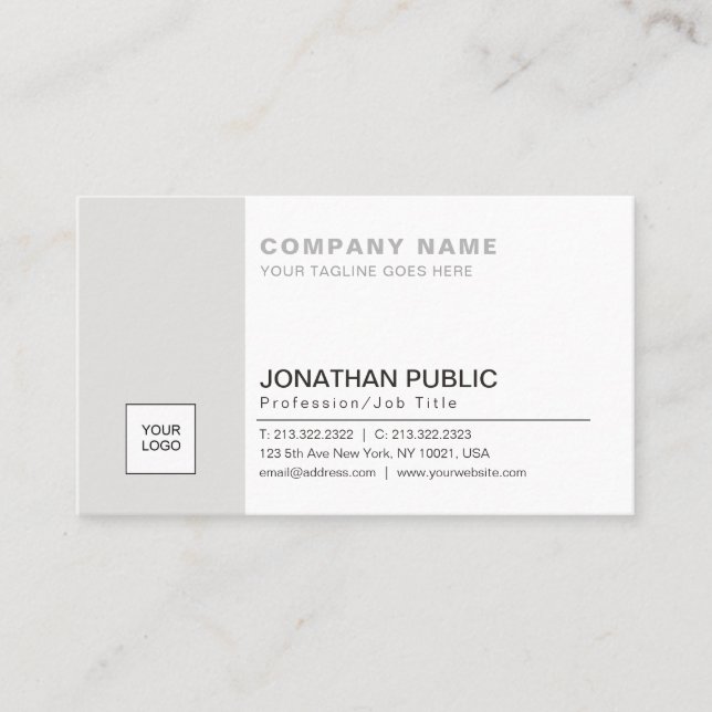 Corporate Professional Elegant Logo Modern Business Card (Front)