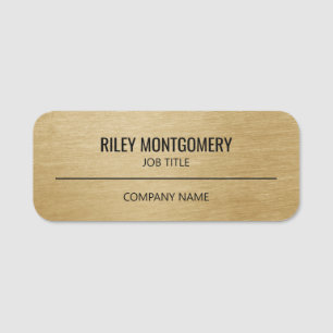 Corporate Professional Employee Faux Gold Name Tag