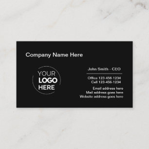 Corporate Professional Logo Design Black Business Card
