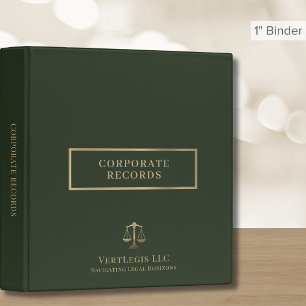 Corporate Record Book Binder Green
