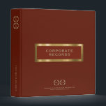 Corporate Record Book Binder Red Gold<br><div class="desc">Corporate Record Book Binder designed for storing corporate documents and records. Ideal for corporate records, documents, financials, bookkeeping, creating corporate compliance kits, creating a corporate record book for LLC, S Corp and more. Designed with a horizontal logo banner image (2560 x 1440 px), you can customize by changing the text...</div>