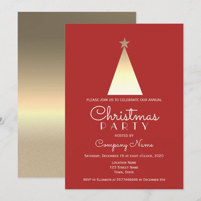 Corporate Red Christmas Invitation (Front/Back)