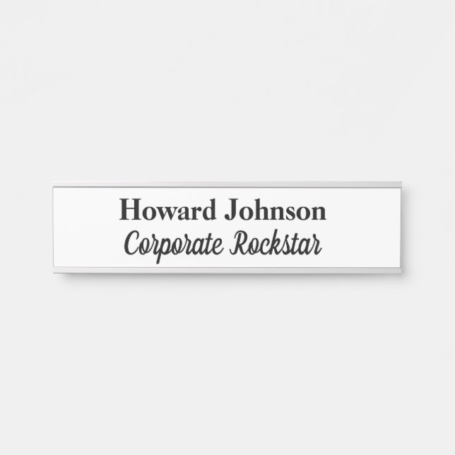 Corporate Rockstar Hanging Name Plate Door Sign (Front)
