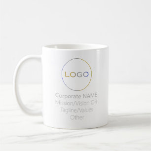 Corporate Round Logo Branding Promotional Silver Coffee Mug