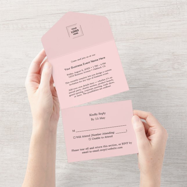Corporate RSVP Event All-in-One Invite Design (Tearaway)