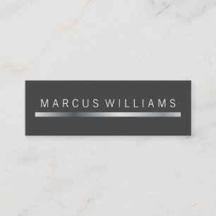 corporate Silver Bar Accent Mini Business Card