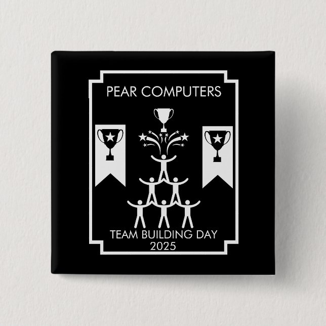 Corporate Staff Team Building Event 2 Inch Square Button (Front)